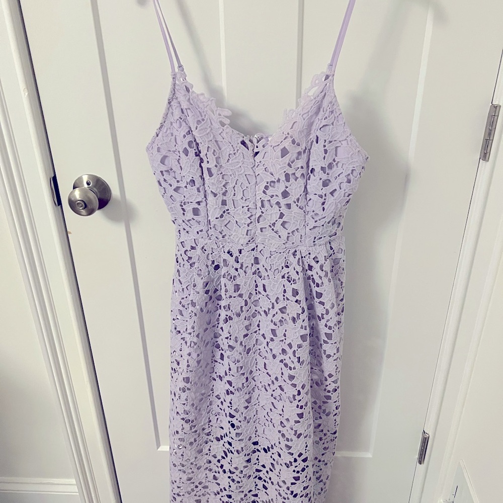ASTR The Label MIDI Lace Dress Lavender Purple